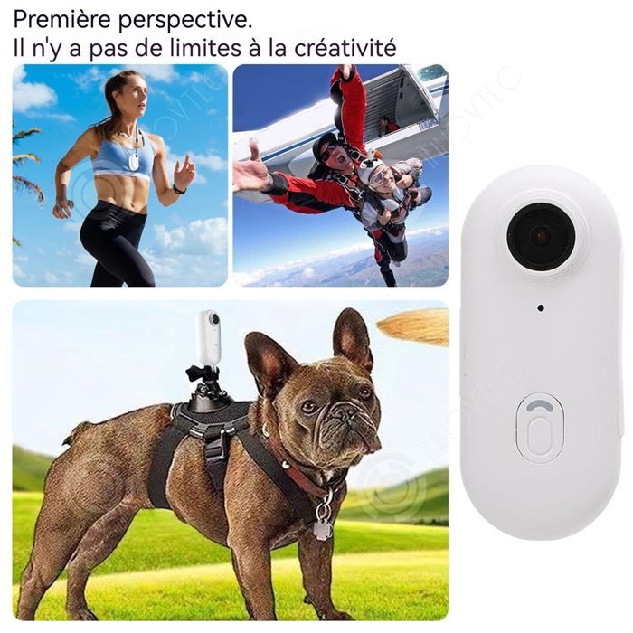 Kit de cámara deportiva INN 4K 30fps WiFi para mascotas con clip trasero de 120 grados, cámara para ciclismo, cámara de acción, cámara corporal