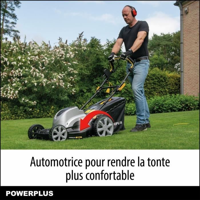 Elektrische grasmaaier - POWERPLUS - POWPG6290 - 1800 W - 460 mm maaidiameter - Met opvangbak, mulchfunctie en achteruitworp
