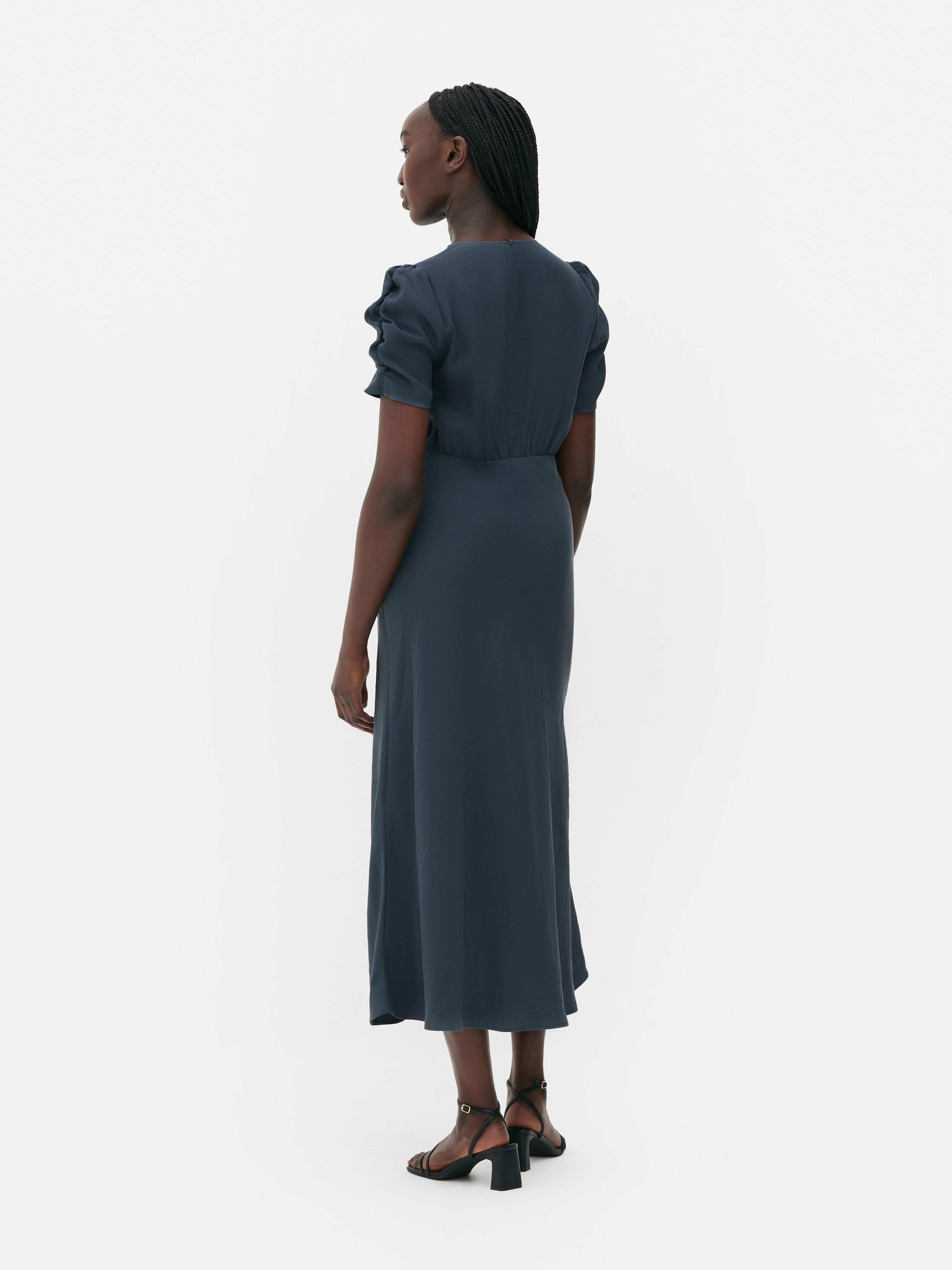 Rochie midi The Edit O rochie midi cu fustă în linie A și mâneci bufante cu volane