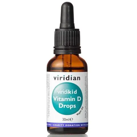 Viridian Viridikid Vitamin D, Witamina D dla dzieci, Krople