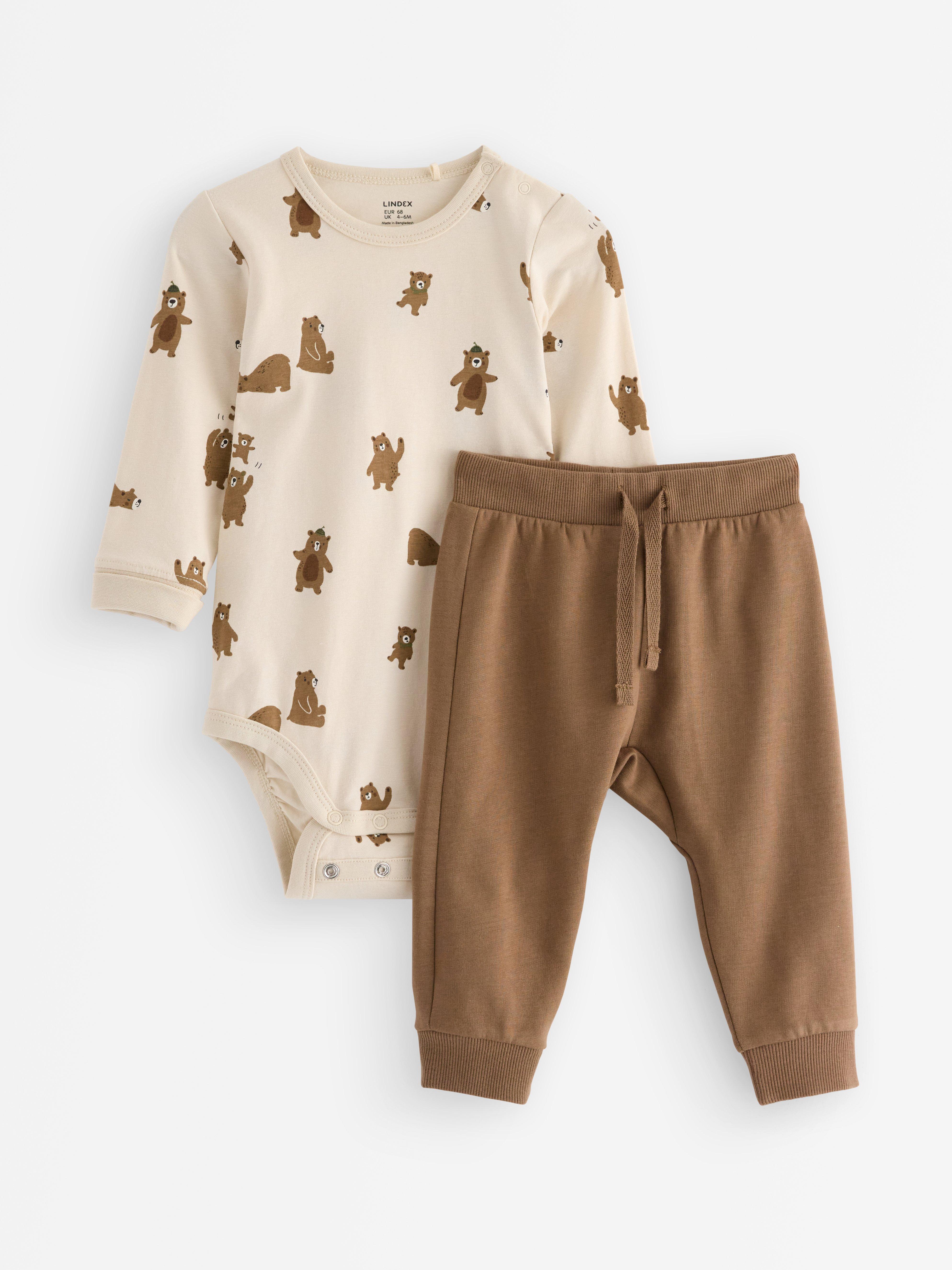 Conjunto - body e calça bege claro