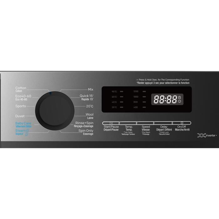Lavadora de carga frontal GEDTECH GLL71200BL - 7 kg - 1200 rpm - 16 programas - Eco - Intensivo - Rápido - Muy bajo consumo
