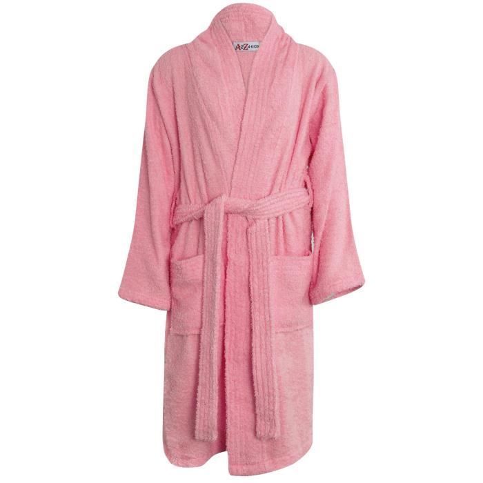 Bata de casa - Infantil - Niñas - 100% algodón - Manga larga - Rosa