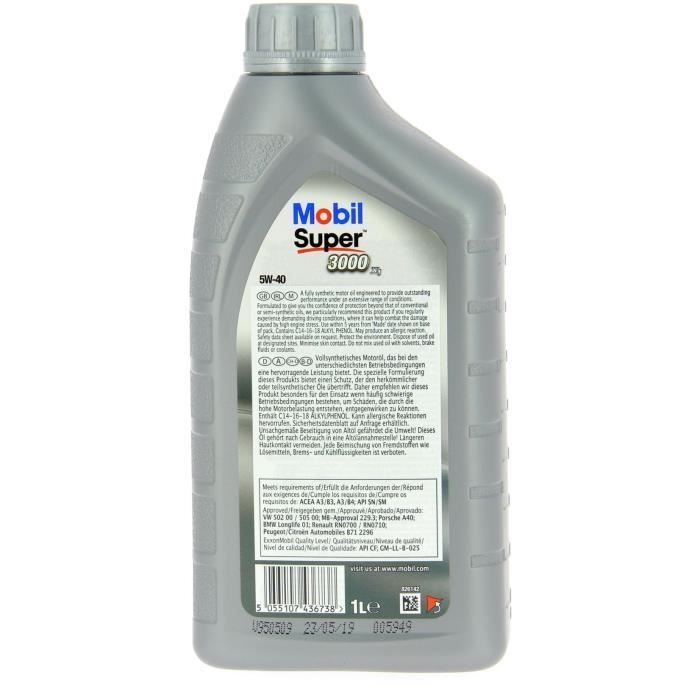 MOBIL SUPER 3000 X1 Öljynlisäaine - Synteettinen / 5W40 / 1L