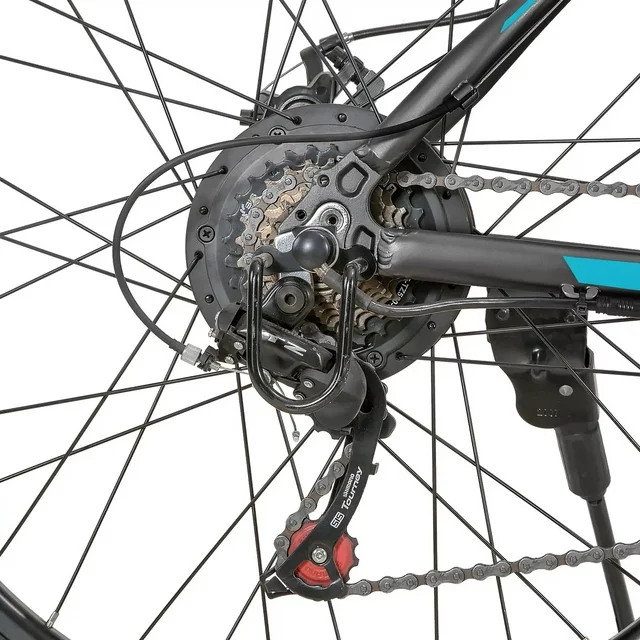 Hiland Rockshark elsykkel elterrengsykkel i aluminium 26/27,5 tommer 350W 20 MPH elsykkel for voksne Shimano 21-trinns skivebrems dempegaffel med 36V 10,4Ah avtakbart batteri
