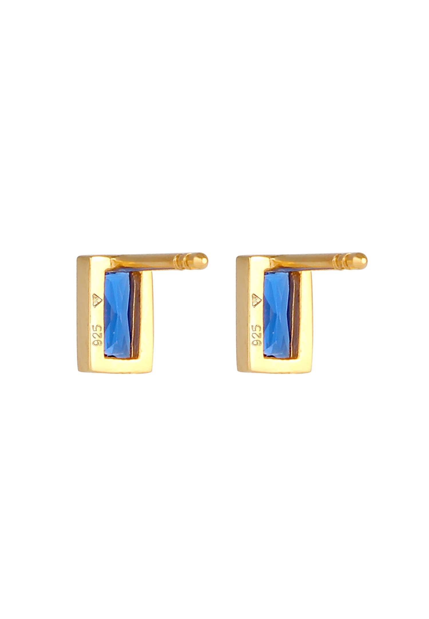 Elli Élégant Filigrane avec des Saphirs Boucles d'Oreilles Femme - (925/1000) Argent Plaqué Or