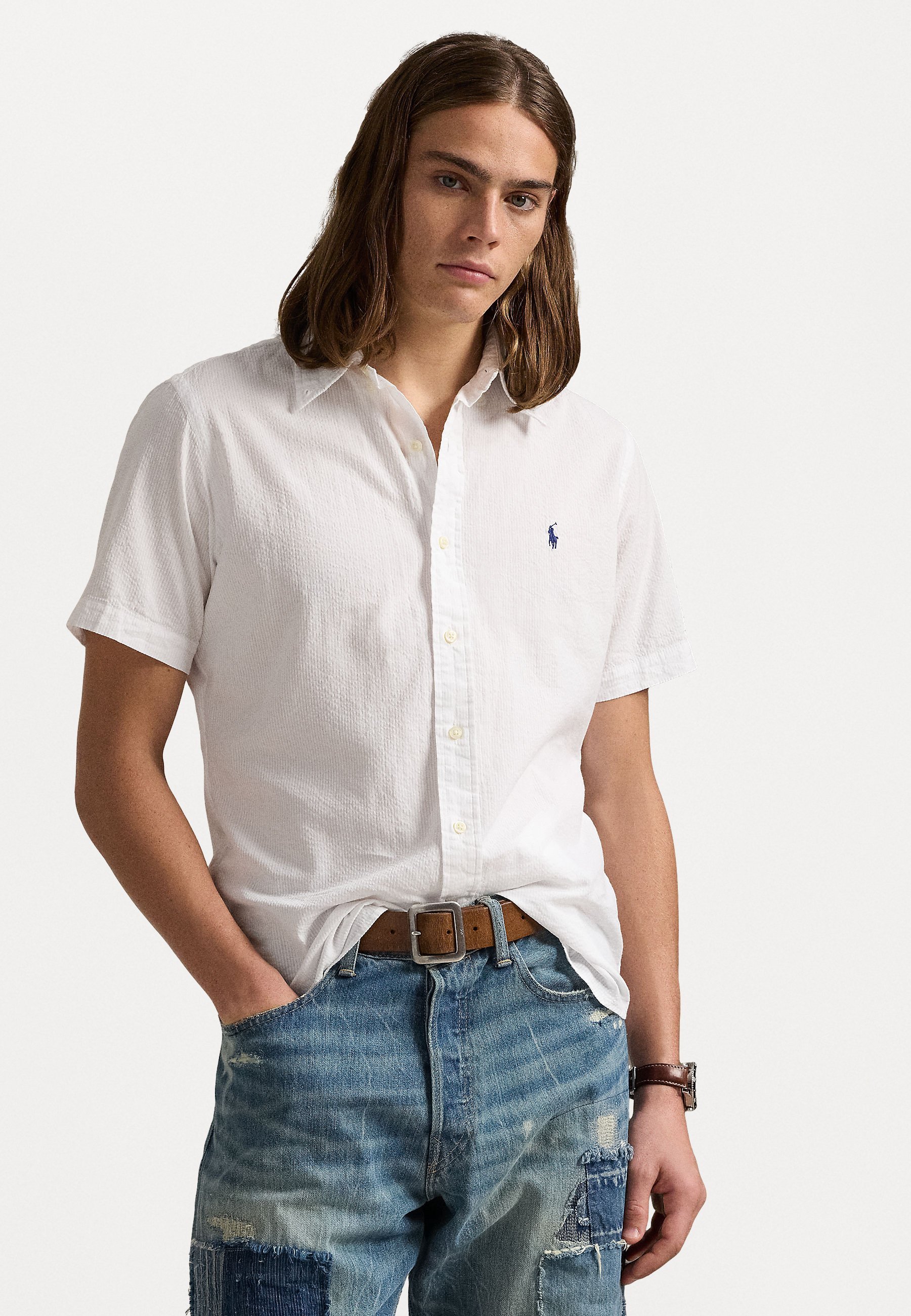Polo Ralph Lauren CUSTOM FIT SEERSUCKER SHIRT - Shirt - wit