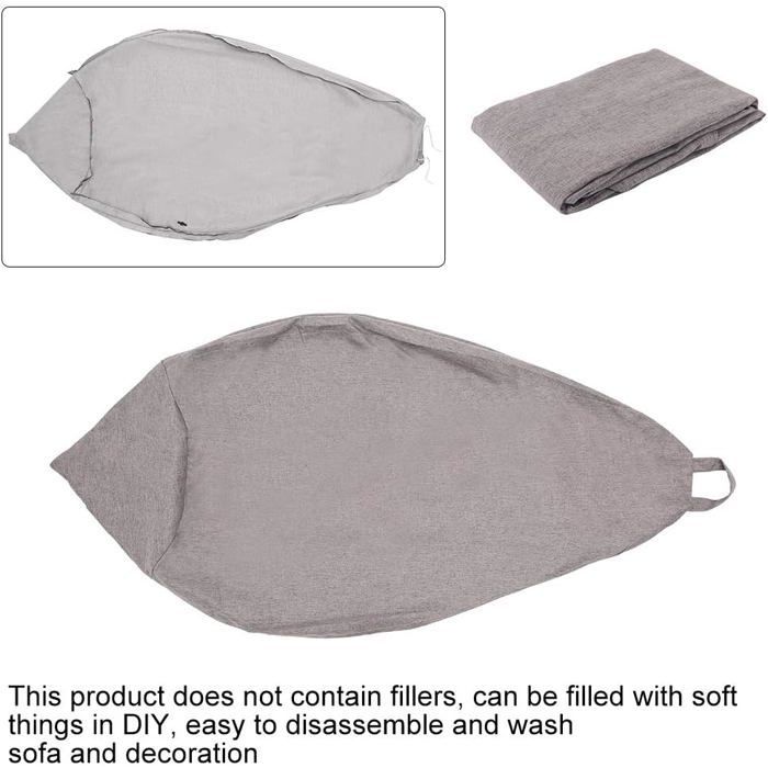 Classic Indoor and Outdoor Bean Bag Chair, Bean Bag Without Filling, Large, Cover for Adults and Children (XL Grey).
