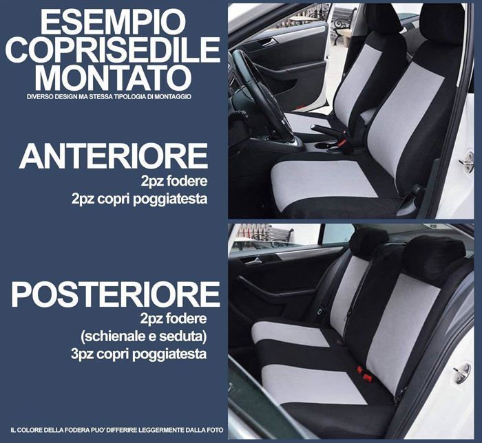 Rebeca Shop - Universal car seat covers, model LS09, front and rear, polyester, red