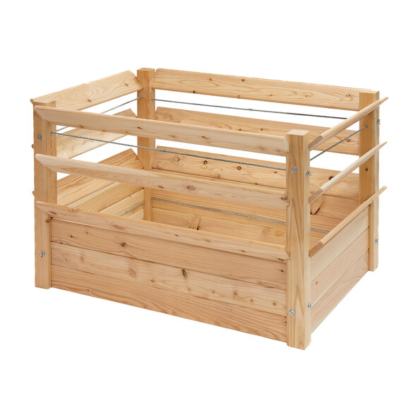 Premium XXL natural larch wood raised garden bed, 125 x 91 x 73 cm