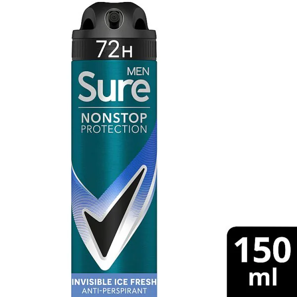 Sure Men antiperspirant deodorant ve spreji Nonstop Invis Ice 150ml