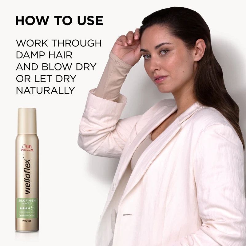Wella Wellaflex Silk Finish & Hold īpaši stipras fiksācijas matu putas