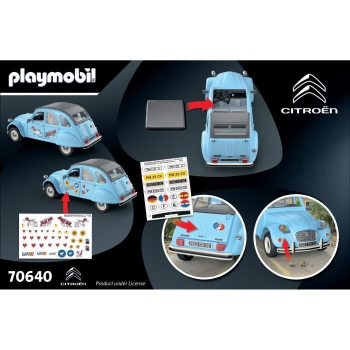 PLAYMOBIL 70640 Citroën 2 CV, Classic Cars, Voiture de collection, Adulte,3 personnages