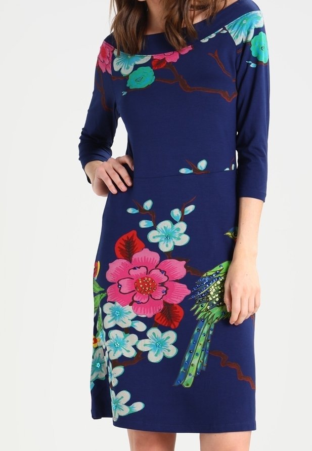 Sukienka Desigual Jersey - niebieska