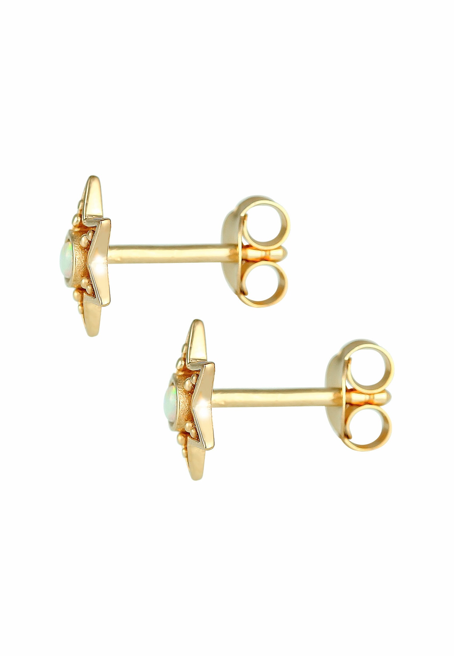 Elli Boucles d'oreilles dames Star Astro Vintage avec Opale synthétique en plaqué or en argent 925 Sterling