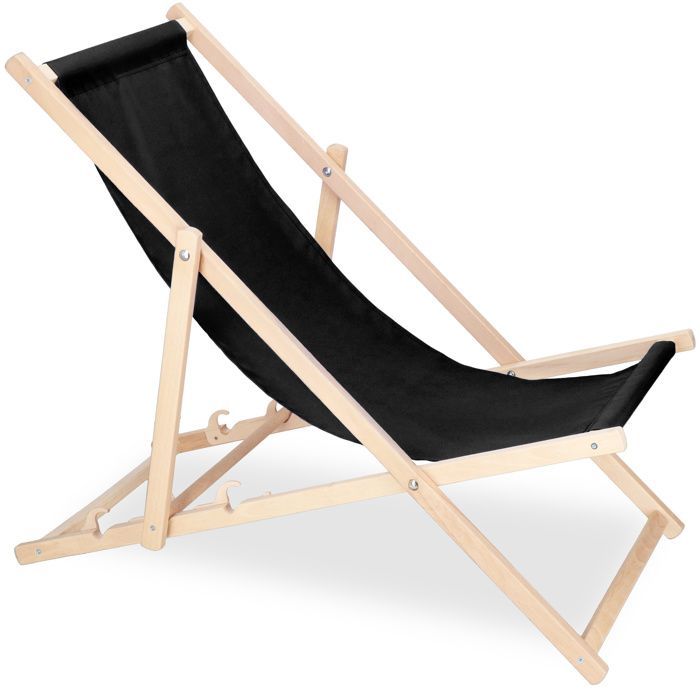 Lettino prendisole pieghevole in legno Springos®: ideale per il giardino, la spiaggia o il balcone.