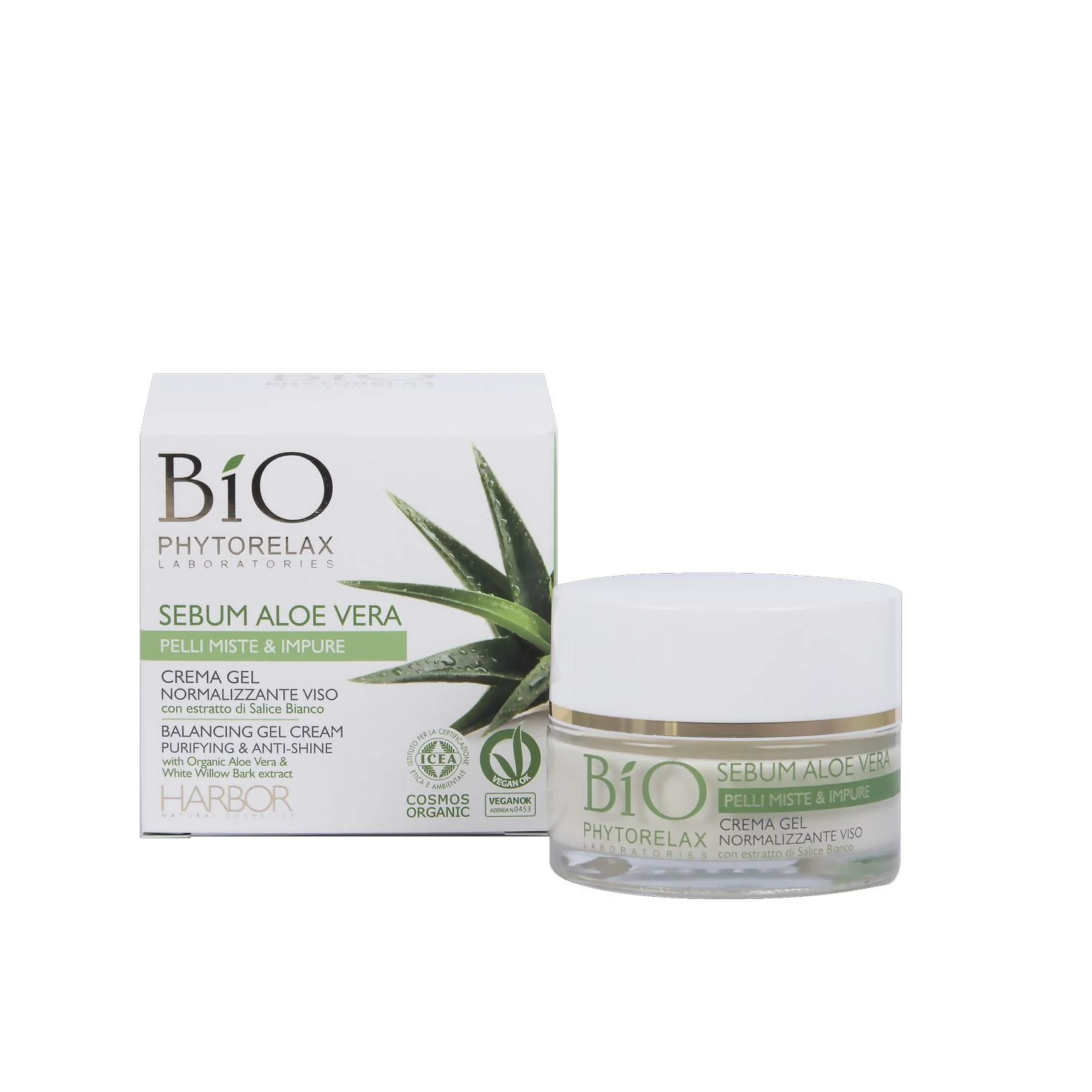 Skincare Vegan & Organic Crema Gel Normalizzante Viso - Tratt.viso 24 ore antimperfezioni, Gel viso antimperfezioni