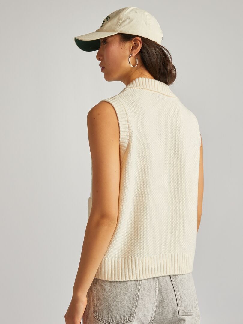Gebreid vest - WIT