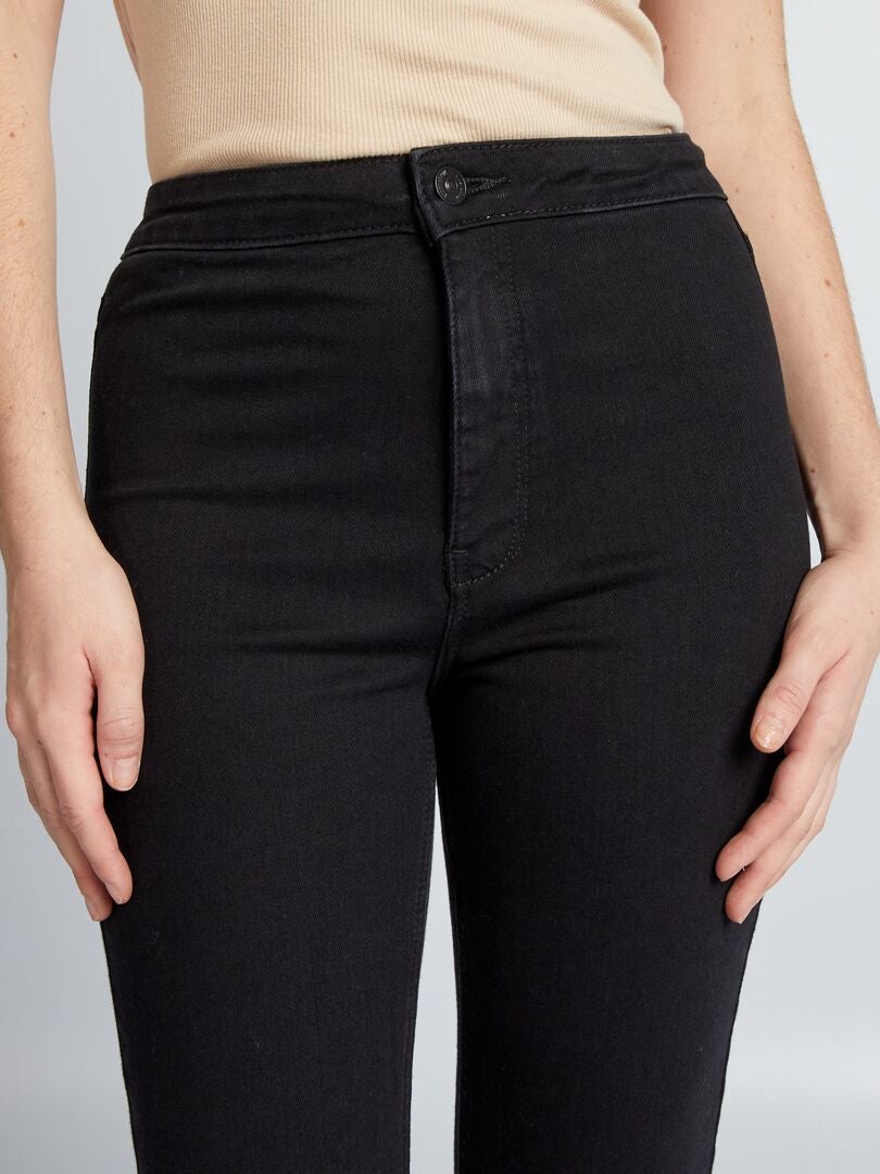 Jeansy dzwony/bootcut z wysokim stanem - CZARNE