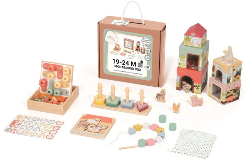 eliNeli Montessori Box sada drevených hračiek 19-24 m