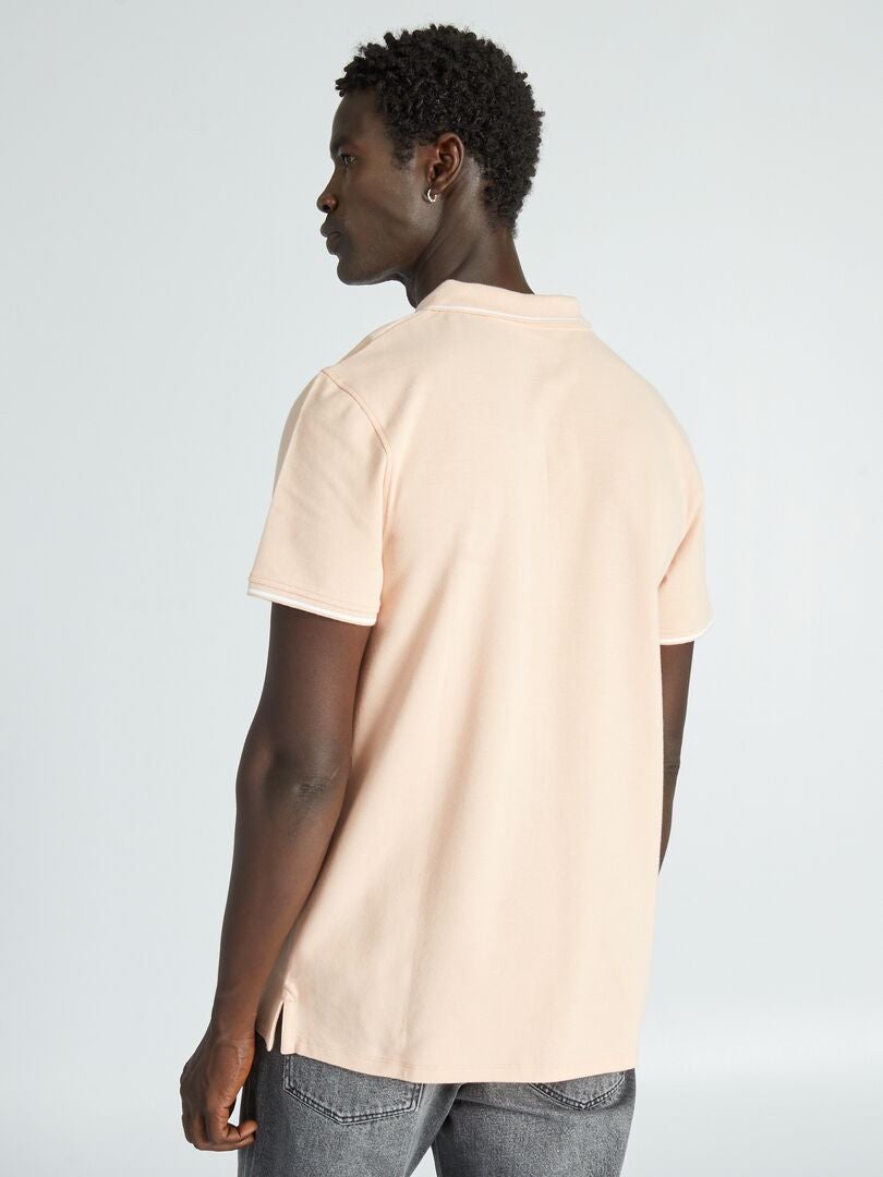 Polo de piqué de algodón - ROSA
