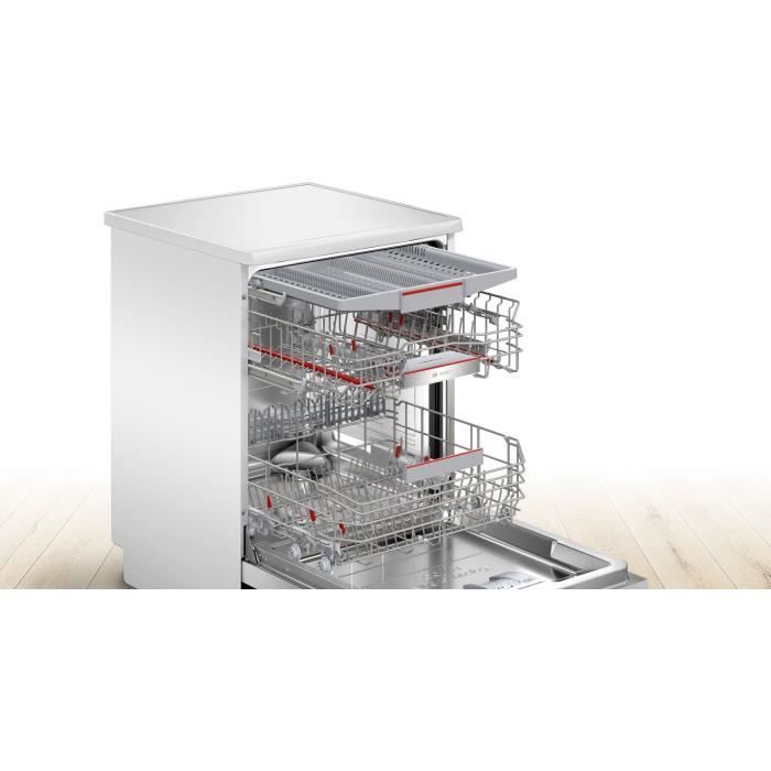 Lave-vaisselle pose libre BOSCH SSMS6ZCW12F SER6 - 14 couverts - Induction - L60cm - 38 dB - tiroir à couverts - Blanc