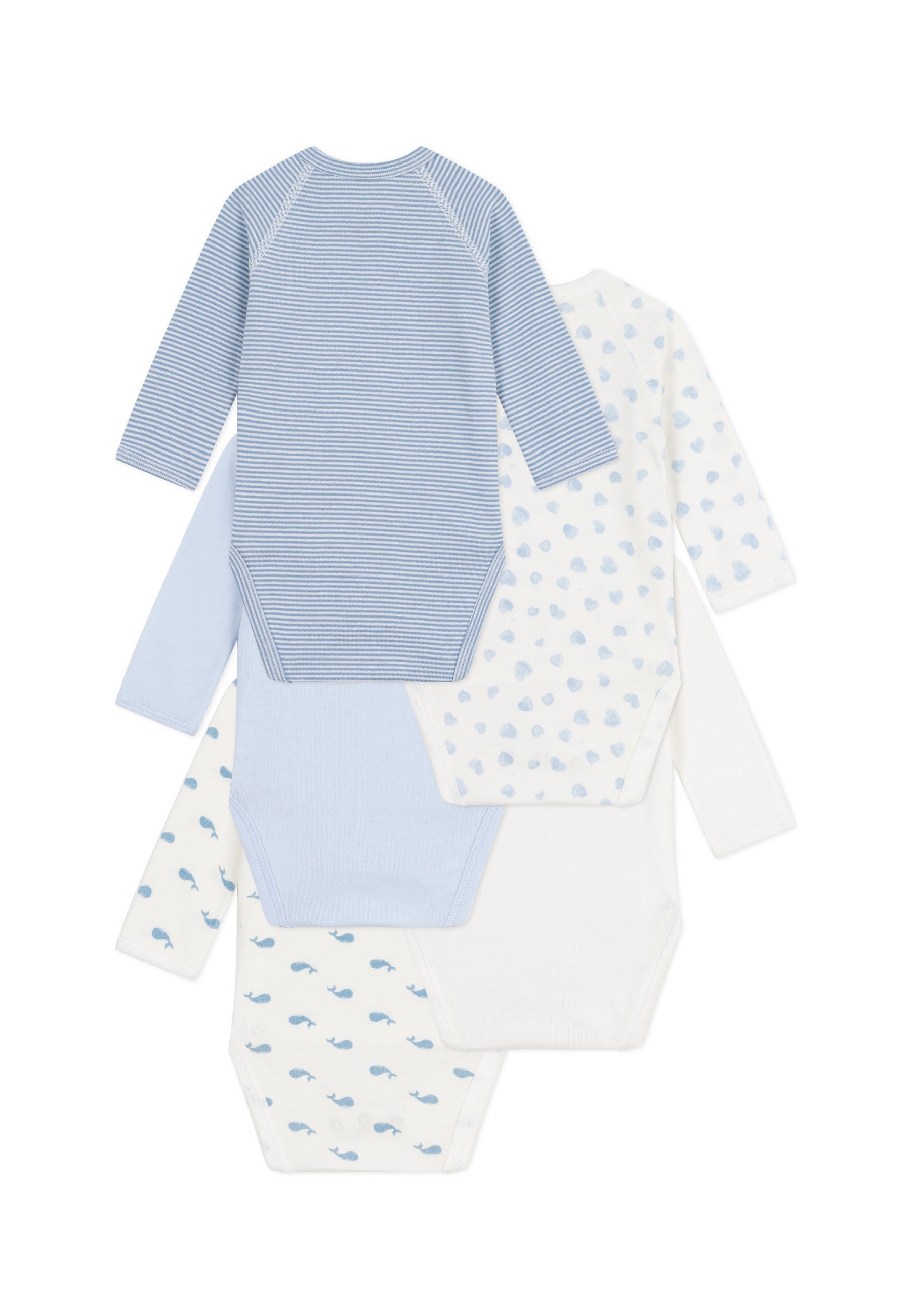 Petit Bateau NEWBORN 5-PACK UNISEX - Body - wit/lichtblauw