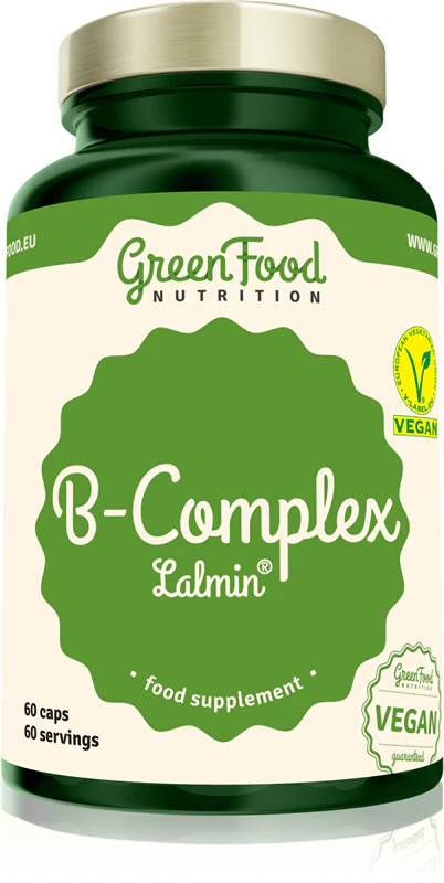 GreenFood Nutrition B-Complex Lalmin® voedingssupplementcapsules voor een gezond zenuwstelsel en een mooie huid
