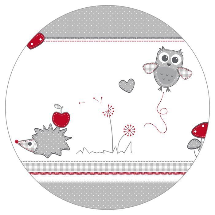 ROBA Tapis de Parc Bébé Universel Adam & Eule - Tour de Parc 75x100 à 100x100 cm - Imprimé Chouettes - Multicolore