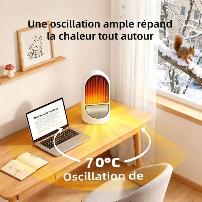 Urbiola-Chauffage d'appoint EcoSec-1200W, radiateur soufflant, radiateur, protection anti-basculement, silence.