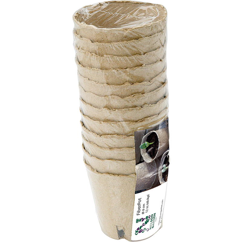 Nelson Garten-Faserblumentopf, 12er-Pack, 8 cm rund