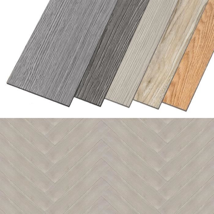 Suelo de PVC - LILIIN - Baldosas autoadhesivas - 91,44 x 15,24 cm - Impermeable - 18 piezas