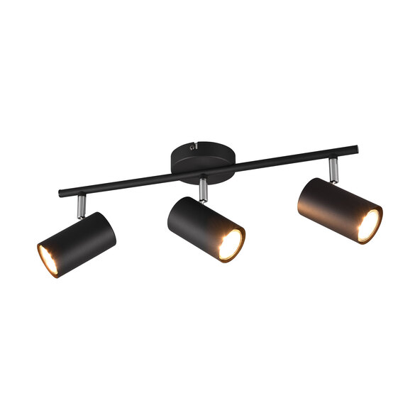Robert ceiling spotlight, 3-spot, black/matte