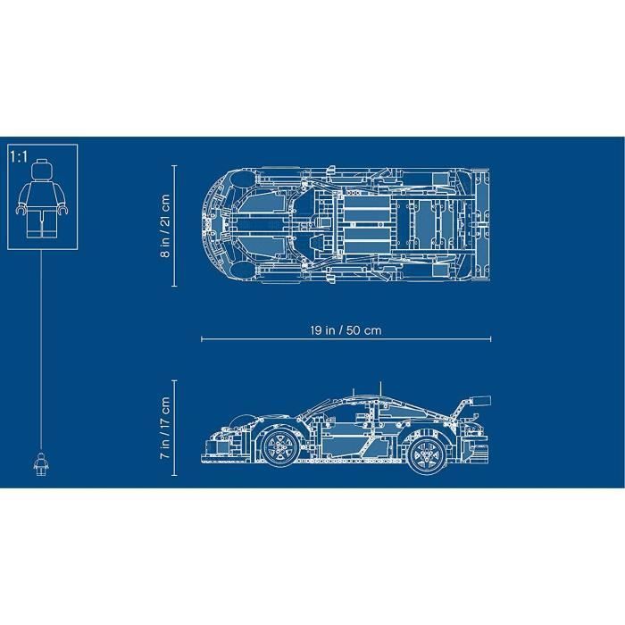 LEGO® - Technic Porsche 911 RSR Coche de carreras detallado para construir - Modelo coleccionable - 42096