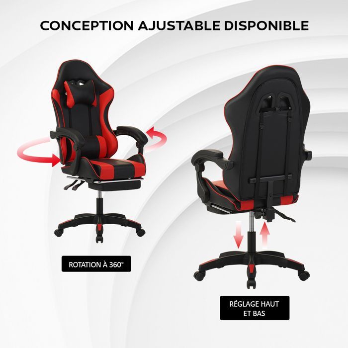 Sedia da gaming ergonomica - Sedile da gioco - Reclinabile da 90° a 135° - Con poggiatesta - Rosa - Portata massima 150 kg