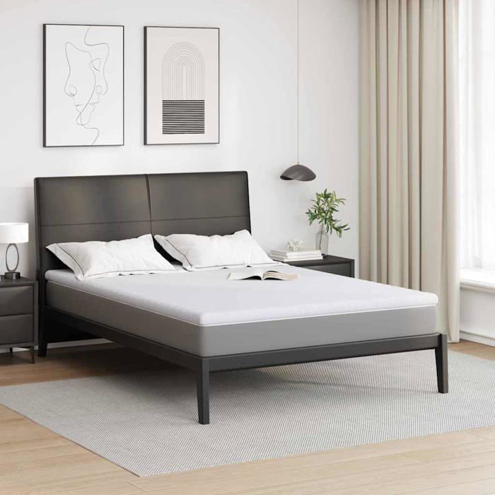Cubrecolchón de espuma - vidaXL - 140x200x6 cm - Blanco - Tejido jacquard - Espuma viscoelástica - Fácil de cuidar