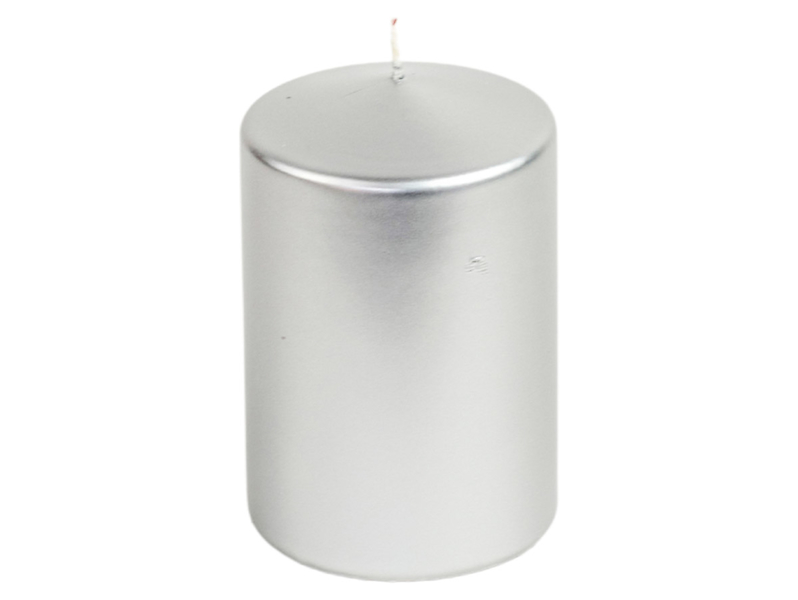 Świeca pieńkowa Metalik 12 cm srebrna