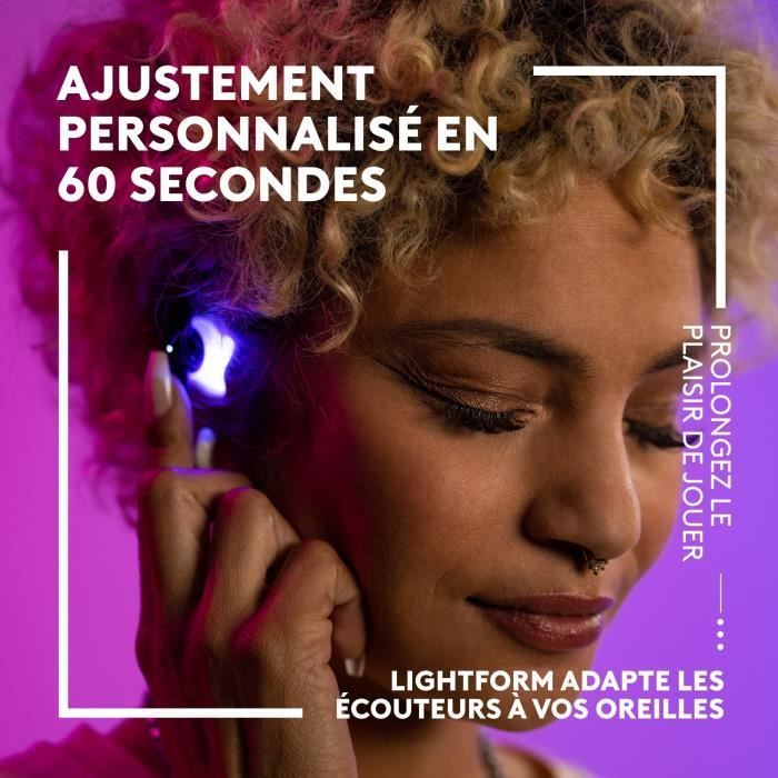 Auriculares inalámbricos para juegos Logitech G - Ajuste totalmente inalámbrico - Tecnología de moldeo Lightform - Bluetooth - Negro