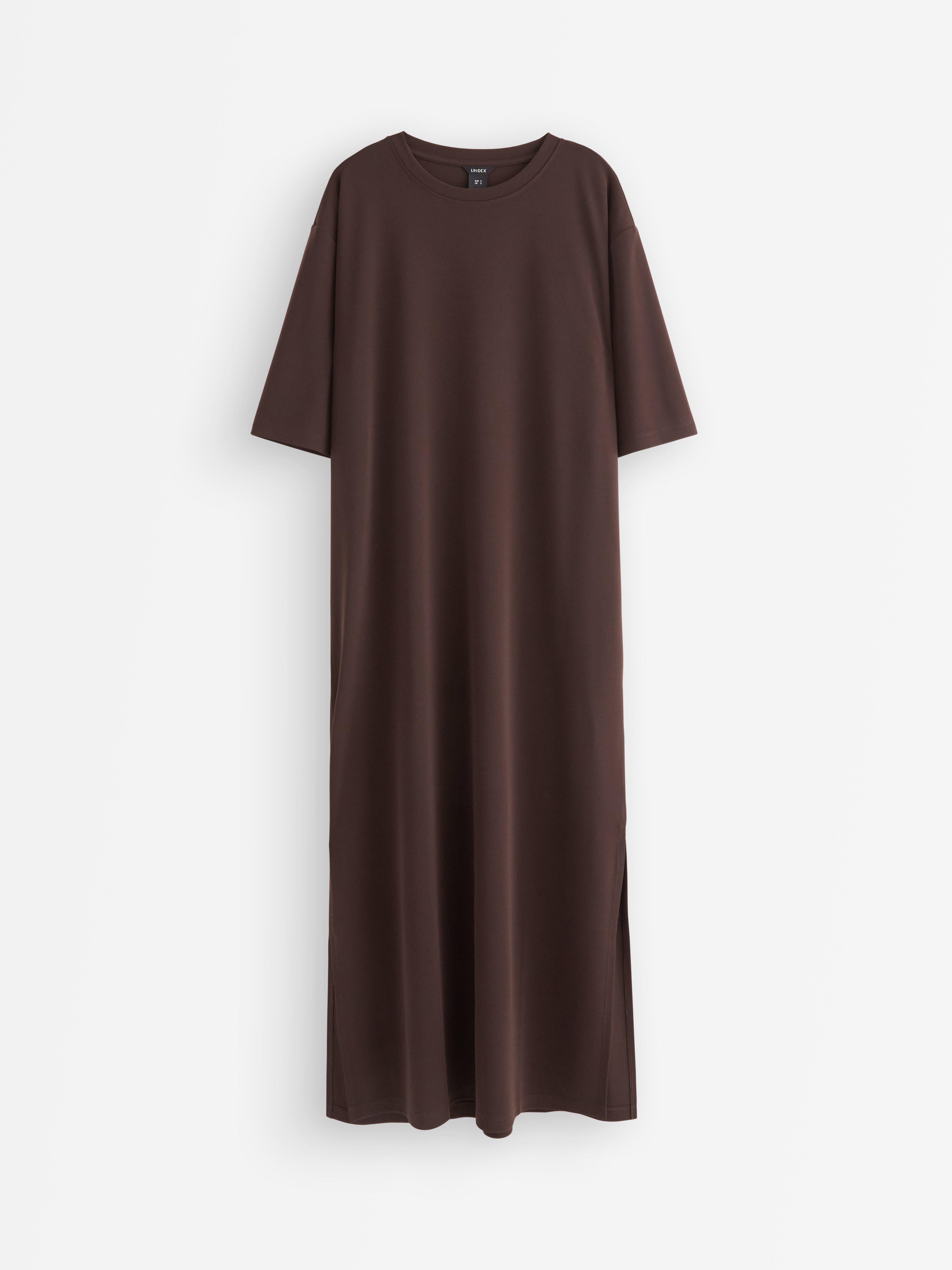 Camiseta midi marrom escuro