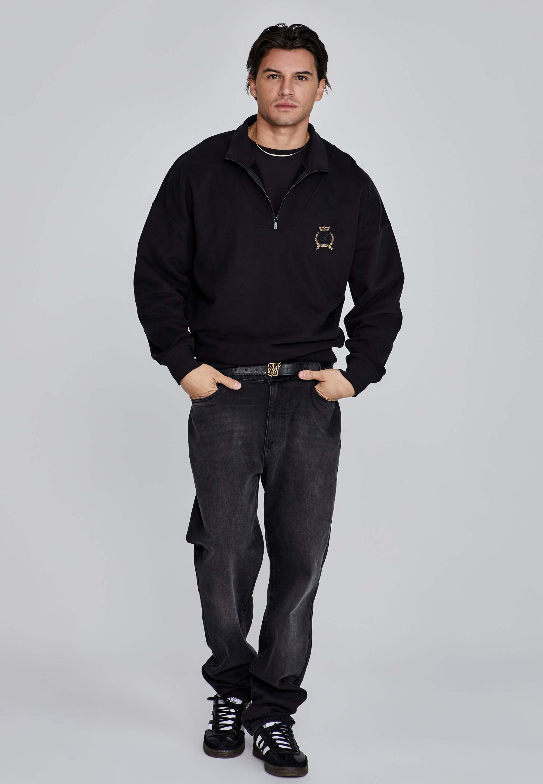 SIKSILK QUARTER ZIP - Sweatshirt - schwarz