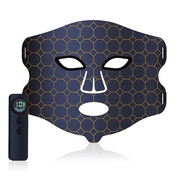 DAM Masque facial de traitement à lumière LED, rajeunissement de la peau par vibration photonique. Avec 4 modes d'utilisation.
