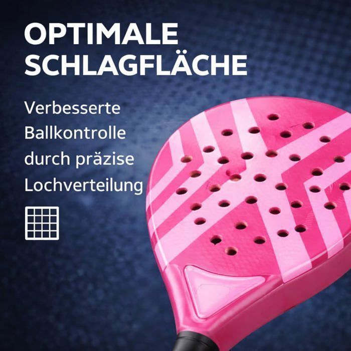Set de raquettes de padel pour adultes raquette professionnelle – Raquettes de padel pour débutants et joueurs avancés (rose)