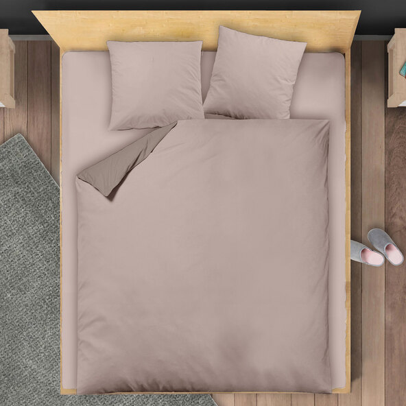 Luxury satin bed linen, 200 x 220 cm, beige