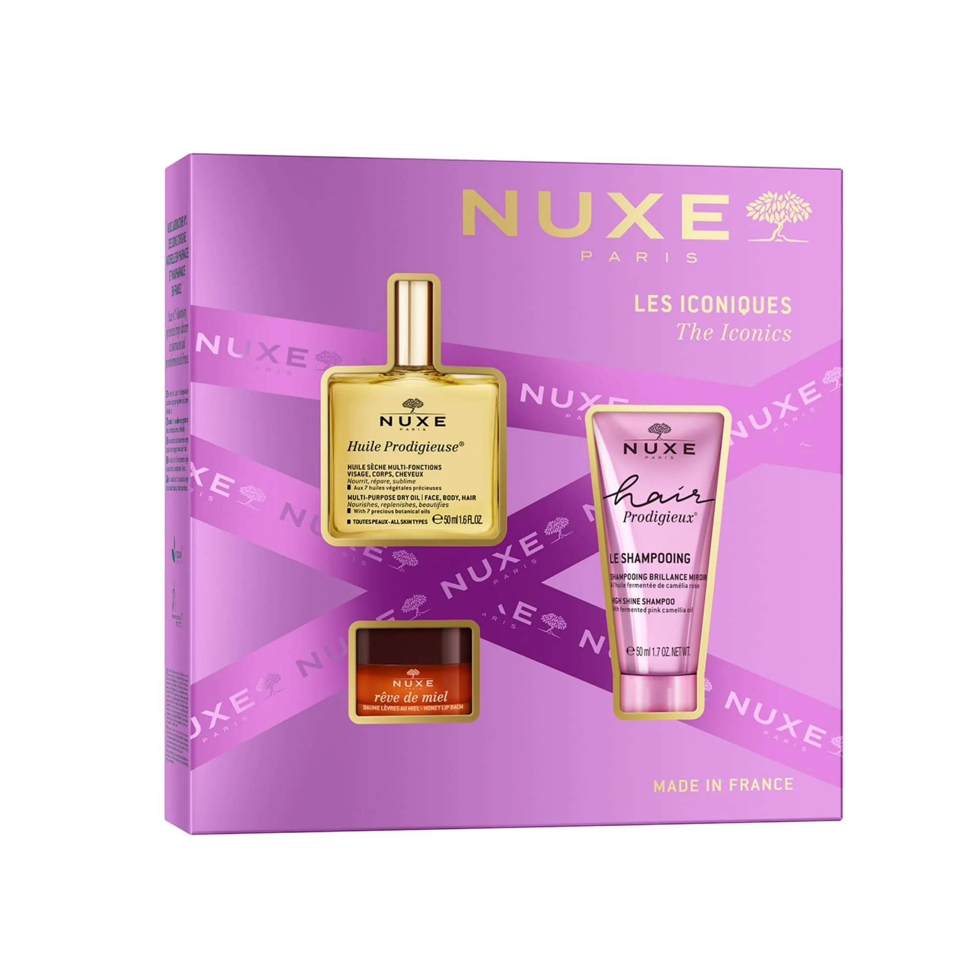 Huile Prodigieuse Cofanetto Gli Iconici - Cofanetti Viso e Corpo, Olio viso nutriente, Olio Corpo, Shampoo Illuminante