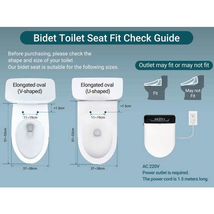 MEJE 001U - Japanese electronic toilet seat - with integrated bidet and remote control - hot air dryer - heated seat (220V)
