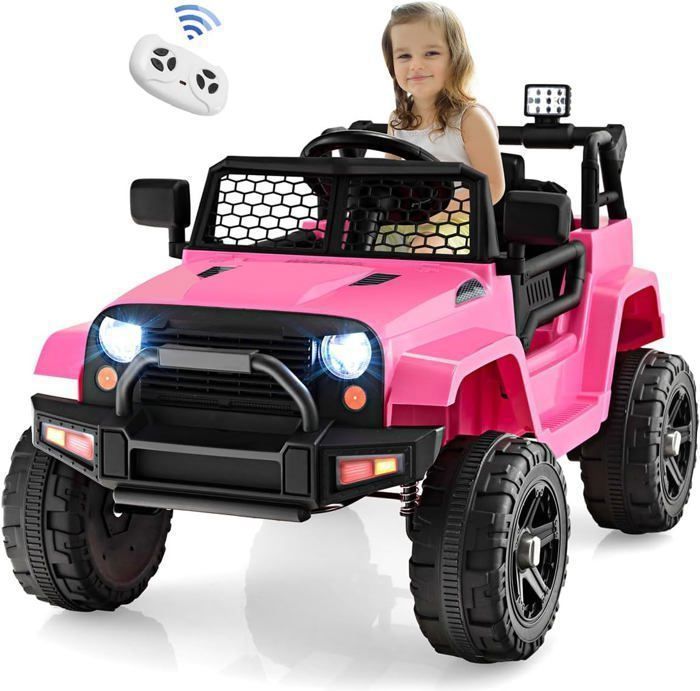 Quad eléctrico GOPLUS de 12 V para niños de 3 a 8 años con control remoto 2.4G - Capacidad de carga de 30 kg - Bocina y música - Velocidad de 2.5 a 4.5 km/h - Rosa
