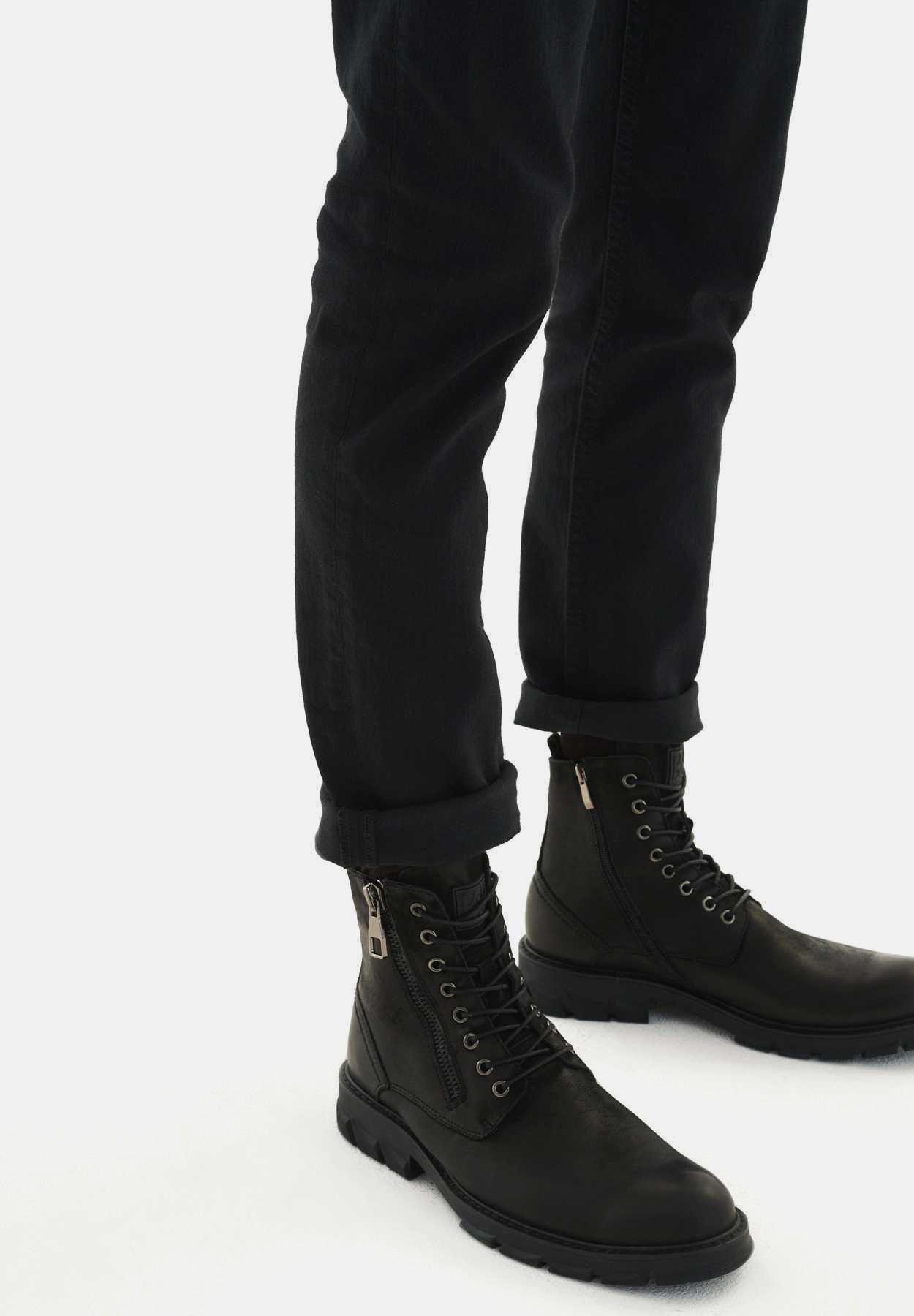 Kazar BERGEN - Gležnjače s vezicama - crne