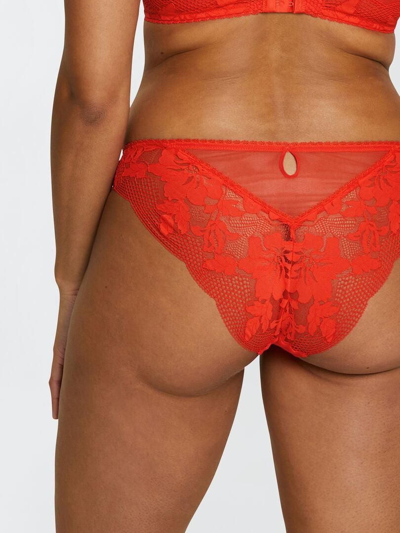 'Sans Complexe' kanten slipje - ROOD