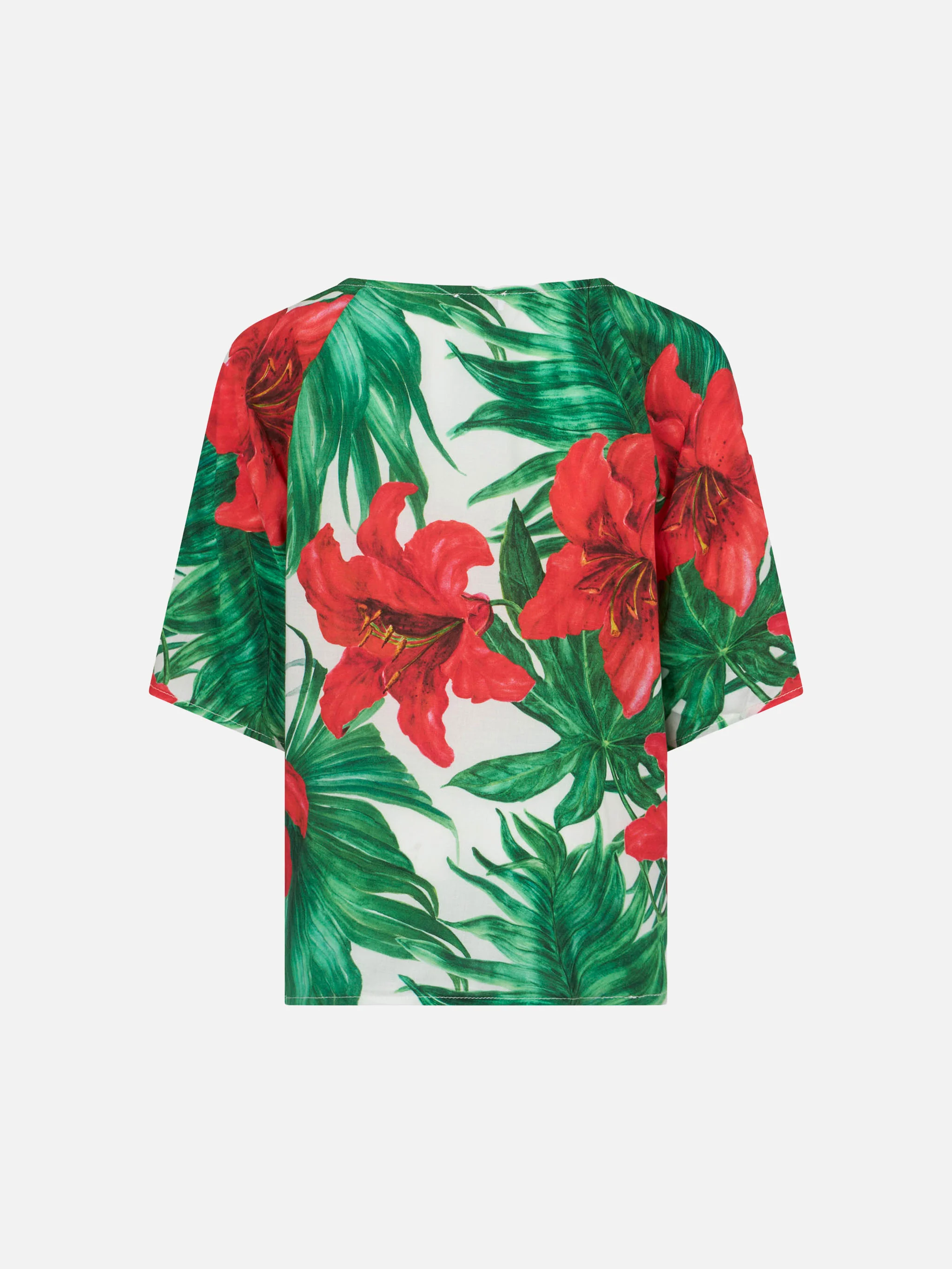 Djevojački kaftan s printom hibiskusa