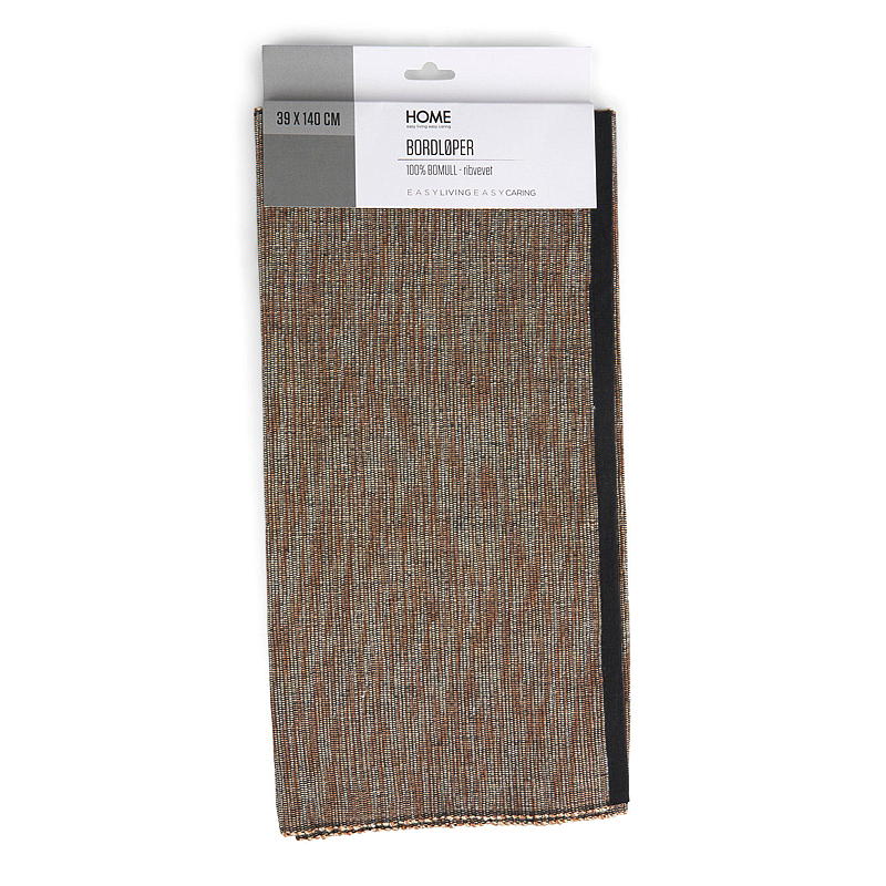 Home Runner 33x140 cm Rippenmuster, schwarz meliert